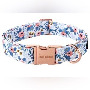 NWOT Blue Floral Buckle Dog Collar (LARGE)